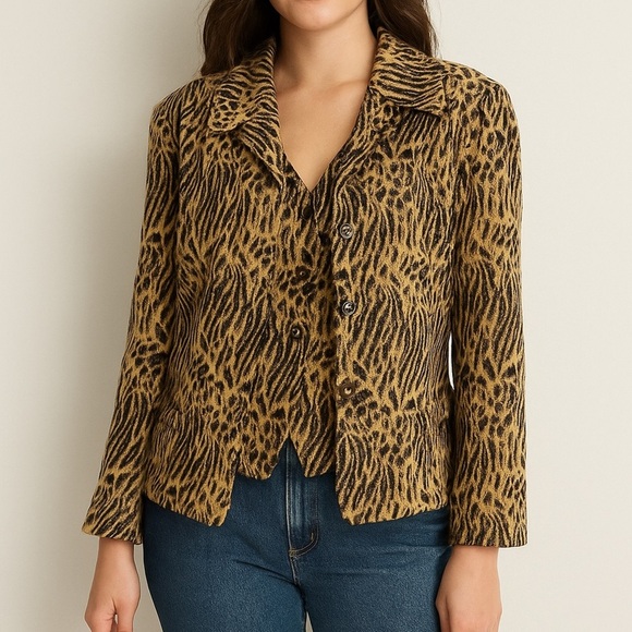 louben Jackets & Blazers - VTG LOUBEN / Vest & Blazer set animal print made in Canada